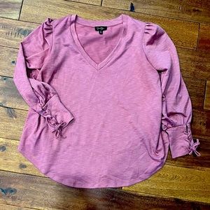 Jessica Simpson Mauve Top with Detailed Sleeves